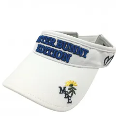 ★SALE価格★【美品】マスターバニー サンバイザー 白×ブルー 花刺しゅう 汗取りパッド  FR ゴルフウェア MASTER BUNNY EDITION