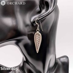 シルバー925 ピアス 両耳 カレン族 ティアドロップ 編み込み レディース アミニズム 自然 B