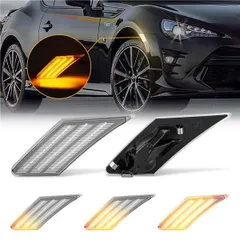 スバル Led フロントバンパー シーケンシャル ウインカー サイドマーカー スバル BRZ トヨタ 86 スモークレンズ　＆クリアレンズ