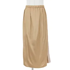 美品 MARNI マルニ スカート ロング ベージュ 40(M) タイト ストレート サイドライン バイカラー シルク きれいめ オフィスカジュアル シンプル ブランドのサムネイル