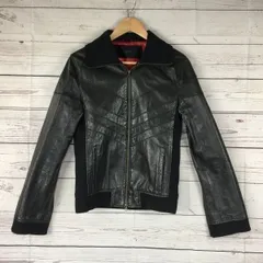 スローウェア★本革シングルライダース/レザーブルゾン/ジャケット【1/メンズS程度/黒】袖裾リブ/SLOW WEAR◆BA1<sale>のサムネイル