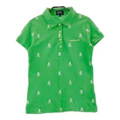 サイズ：2 PEARLY GATES パーリーゲイツ  半袖ポロシャツ スカルバニー刺繍 総柄 グリーン系 [240101268709]# ゴルフウェア レディース ストスト