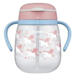 コンビ ラクマグ 漏れないストロー 340ml ピンク