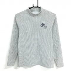 【美品】ゾーイ 長袖ハイネックシャツ 白×グレー ドット調  レディース 36(S) ゴルフウェア ZOY