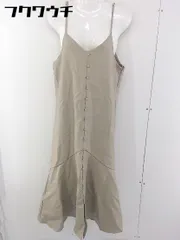 ◇ natural couture NICE CLAUP 合成皮革 ノースリーブ 膝下丈 ワンピース ベージュ レディース  【中古】 【1106300000685】のサムネイル