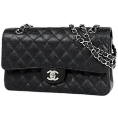 シャネル CHANEL マトラッセ Wフラップ チェーン ショルダーバッグ ココマーク ショルダーバッグ キャビアスキン ブラック A01112 レディース 【中古】