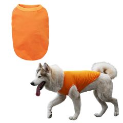 RIOSTUDIO 犬服 春 夏 (XS～XLサイズ) 犬の服 夏用 タンクトップ 無地 Tシャツ シンプル 涼しい 通気 ノースリーブベスト わんこ服 小型犬 中型犬 大型犬 猫服 防虫 抜け毛防止 ルームウェア 犬用 [⑩オレンジ]