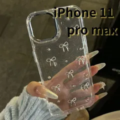 ［ショップス］iPhone11 pro max スマホケース リボン クリア シンプル 軽量 おしゃれ かわいい 透明 E048　E