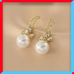 新品 ピアス レディース 韓国風 揺れる パールリボンピアス 発表会 上品 可愛いアクセサリー 【送料無料】