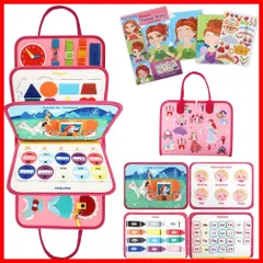 【人気商品】指先鍛錬 発達玩具 知育玩具 生活習慣育成 五感発育 服の着り方 ボタン練習 紐結び 親子交流 紐通し 布絵本 布おもちゃ フェルトおもちゃ 指先の知育 女の子 男の子 児童教育 セット付き ステッカー 108pcs 幼稚園の教具 かわいいシール