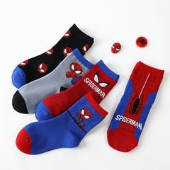 스파이더맨 양말 5발 14~16cm 남녀 겸용 양말 키즈 스파이더맨 양말 보육원 일상용품