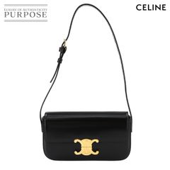 未使用 展示品 セリーヌ CELINE トリオンフ クロード ショルダー バッグ レザー ブラック 194143BF ゴールド 金具  Claude Bag 90289226