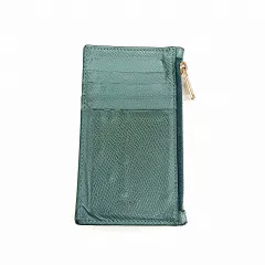セリーヌ CELINE ジップ コンパクト カードホルダー フラグメント 緑 グリーン ☆AA★のサムネイル