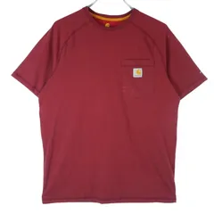 カーハートフォースCarhartt ForceラグランTシャツ胸ポケT胸ポケットタグワンポイント袖プリント赤レッドえんじバーガンディ杢ヘザーRELAXEDFITリラックスフィットvintageヴィンテージ40216