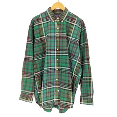 ラルフローレン RALPH LAUREN 外付けタグ ポニー刺繍 チェック ボタンダウン L/S シャツ メンズ import：L 