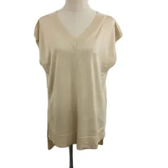 ロデオクラウンズ Rodeo Crowns ベスト ニット プルオーバー Vネック スリット 刺繍 ロゴ FREE 黒 ベージュ ブラック