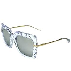 ドルチェ&ガッバーナ ドルガバ D&G DG6111 3133/6G 51□22 135 3N サングラス アイウェア スクエア クリスタル調 クリア DOLCE&GABBANA