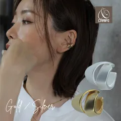 イヤーカフ イヤカフ イヤーカフス 金属アレルギー対応 18K ニッケルフリー レディース 大人 マット 艶消し 個性的 モダン ジュエリー ゴールド ホワイトシルバー 片耳用 送料無料 プチプライス高見え CRAIFE
