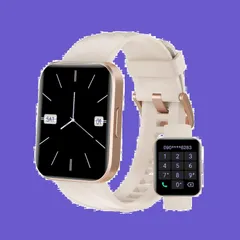 【在庫処分】Dakofied スマートウォッチ iPhone＆Android対応 Bluetooth通話 歩数計 通知 レディース メンズ 腕時計 Smart Watch 1.85インチ画面 100+種類運動モード 長持ちバッテリー 技適認証済み 星空ゴールド