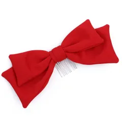 髪飾り リボン 卒業式 袴 赤 コーム 大きめ 大人可愛い レトロ 大正ロマン 粋 日本製 お洒落 成人式 振袖 前撮り 結婚式 入園 No.9-5238