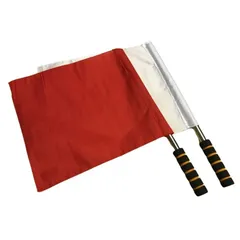 手旗 紅白セット 赤白 合図旗 交通誘導旗 試合判定 ジャッジ 旗振り ステンレス 滑り防止グリップ 軽量 0