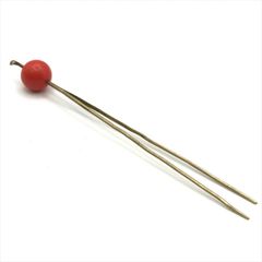 超美品 珊瑚 サンゴ 本珊瑚 珊瑚玉 簪 かんざし 玉簪 髪飾り オレンジ 和装小物 特大 1.8ｍｍ ヘアアクセサリー レディース m14766