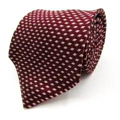 コムサデモードメン ブランド ネクタイ 格子柄 スクエア柄 シルク 日本製 PO  メンズ ワインレッド COMME CA DU MODE 【中古】