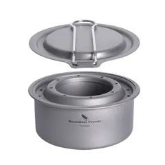 新品 Boundless Voyage チタン アルコールストーブ 消火蓋付き アルコールバーナー 軽量 頑丈 コンパクト アルコールストーブ 風防 シングルバーナー 登山 防災グッズ アウトドア キャンプ用品 収納袋付き(単品)Ti2011C)
