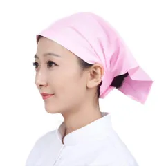 【特価セール】清掃 調理実習 料理教室 美容院 業務用 カフェ マジックテープ付き 男女兼用 大人用 簡単に取り付ける 無地 シンプル (ピンク1枚) 三角巾 OTAKUMARKET