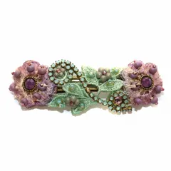 難あり）ミハエルネグリン　レースバレッタ　ミントグリーンマルチ 難あり）ミハエルネグリン レースバレッタ ミントグリーンマルチ