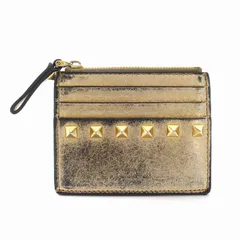 ヴァレンティノ ガラヴァーニ VALENTINO GARAVANI コインケース カードケース 小銭入れ カード入れ スタッズ レザー ゴールド /YMのサムネイル