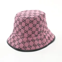 GUCCI グッチ バケットハット シェリーライン ロゴ刻印 カシミヤ混合 L GUCCI グッチ 秋冬バケットハット シェリーライン ロゴ刻印