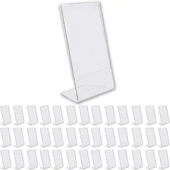 GTM Smith ポップ スタンド 縦 l字 卓上 アクリル ミニ プライス カード 立て 透明 6x4cm 40個(クリア)