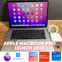 ［良品］Apple MacBook Pro 15inch 2016/Core i7 2.6GHz/16GB/256GB/Windows11/Office 2019/スペースグレイ/129
