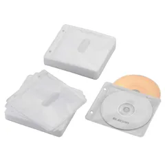 【特売】エレコム DVD CDケース 不織布 両面収納 2穴付 60枚入 120枚収納可 ホワイト CCD-NBWB120WH