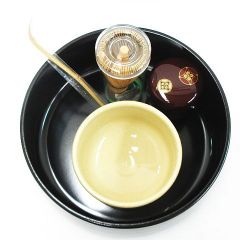 美品 酒井産業 ホーム手前セット 茶櫃 茶碗 茶筅 茶杓 棗 5点セット 抹茶 茶道 茶道具 御手前 紙箱付き Z058-0523②