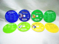 ＊再生保証あり＊h7323(ま)DWEディズニー英語システム　ステップバイステップ歌のみのDVD4枚セット【旧子役・字幕あり】（ニューシングアロングと共通130曲入！）専用ケース欠品！