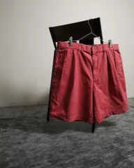 1990s Ralph Lauren 2tuck wide classic color shorts red 90s ラルフローレン 2タック ワイド クラシック チノショーツ 赤 W38