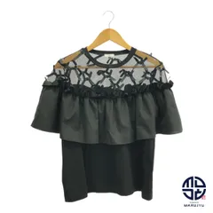 Sov. ソブ 黒 ブラック チュールドッキング カットソー Tシャツ リボン チュール トップス アパレル サイズ36 レディース 服