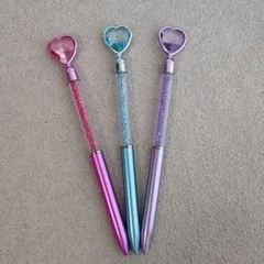 ハート ボールペン 3本 キラキラ 可愛い 派手