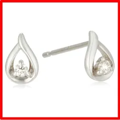 【送料無料 】 4℃ (ヨンドシー)しずく ダイヤモンドK10ホワイトゴールド（WG)ピアス111446153203