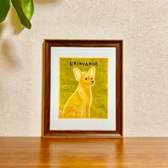 新品☆額縁付アートポスター☆犬の絵☆Chihuahua (tan)☆チワワ☆インテリア☆動物病院／店舗様必見◆壁掛け☆11