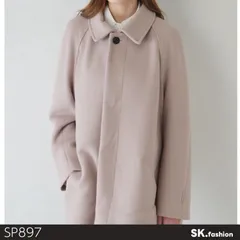 美品 Lui's ルイス ロングコート 長袖 無地 ラグランスリーブ 比翼仕立て リラックスシルエット 　グレー　 【SP897-00】 送料無料　古着　レディースのサムネイル