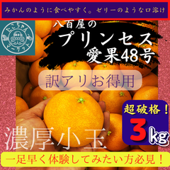 数量限定！訳ありお得用★【マドンナ×甘平の新作みかん】　愛果４８号　紅プリンセスと同じ品種　3㎏（2Kg＋補償1Kg）