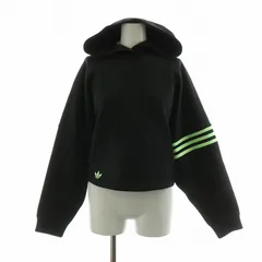 アディダスオリジナルス adidas originals タグ付き プルオーバーパーカー ショート丈 長袖 フーディー XL ブラック IU2497 /NQ