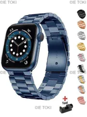 Apple Watch用ステンレススチールストラップ,Apple Watch用メタルリンクブレスレット,44mm, 45mm, 38mm, 40mm, 41mm,iwatchシリーズ8, 7, 6, 5, 4 3、se、Ultra 49mm