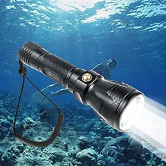 【人気商品】1200LM 水陸両用 18650電池(別売り)に対応 軽量 LED Ｌ2 IPX8強力防水 水中ライト 水深100M使用可能 LED水中懐中電灯 3段階調光 ダイビングライト 防犯/防災/アウトドアなどに適用… ShinePick