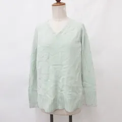 ノーリーズ Nolley's セーター ニット 長袖 Vネック ウール カシミヤ 緑 グレー グリーン 38