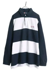 【お得なクーポン配布中!】 90s チャップス ラルフローレン ボーダー 長袖 ラガー シャツ メンズ XL 90年代 オールド CHAPS ラグビーシャツ ポロ 大きいサイズ 2トーン