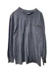 Dickies 長袖 ロゴTシャツ L グレー ディッキーズ プルオーバー ヘンリーネック ロンT 古着卸 アメリカ仕入 a705-5384